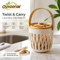 𝒒𝒖𝒗𝒛𝒆𝒏𝒂𝒓™ Twist & Carry Ventilated Laundry Clip Basket — view 1