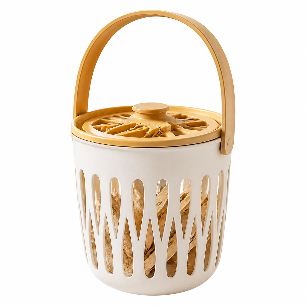 𝒒𝒖𝒗𝒛𝒆𝒏𝒂𝒓™ Twist & Carry Ventilated Laundry Clip Basket — view 5