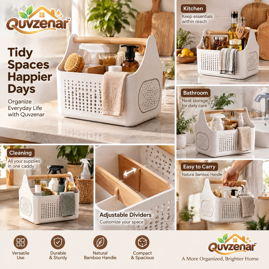 𝒒𝒖𝒗𝒛𝒆𝒏𝒂𝒓™ Portable Utility Caddy with Adjustable Dividers — view 2