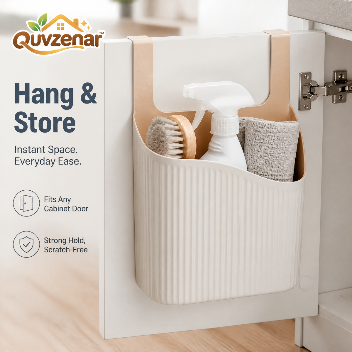 𝒒𝒖𝒗𝒛𝒆𝒏𝒂𝒓™ Over-Door Hanging Storage Caddy — view 1