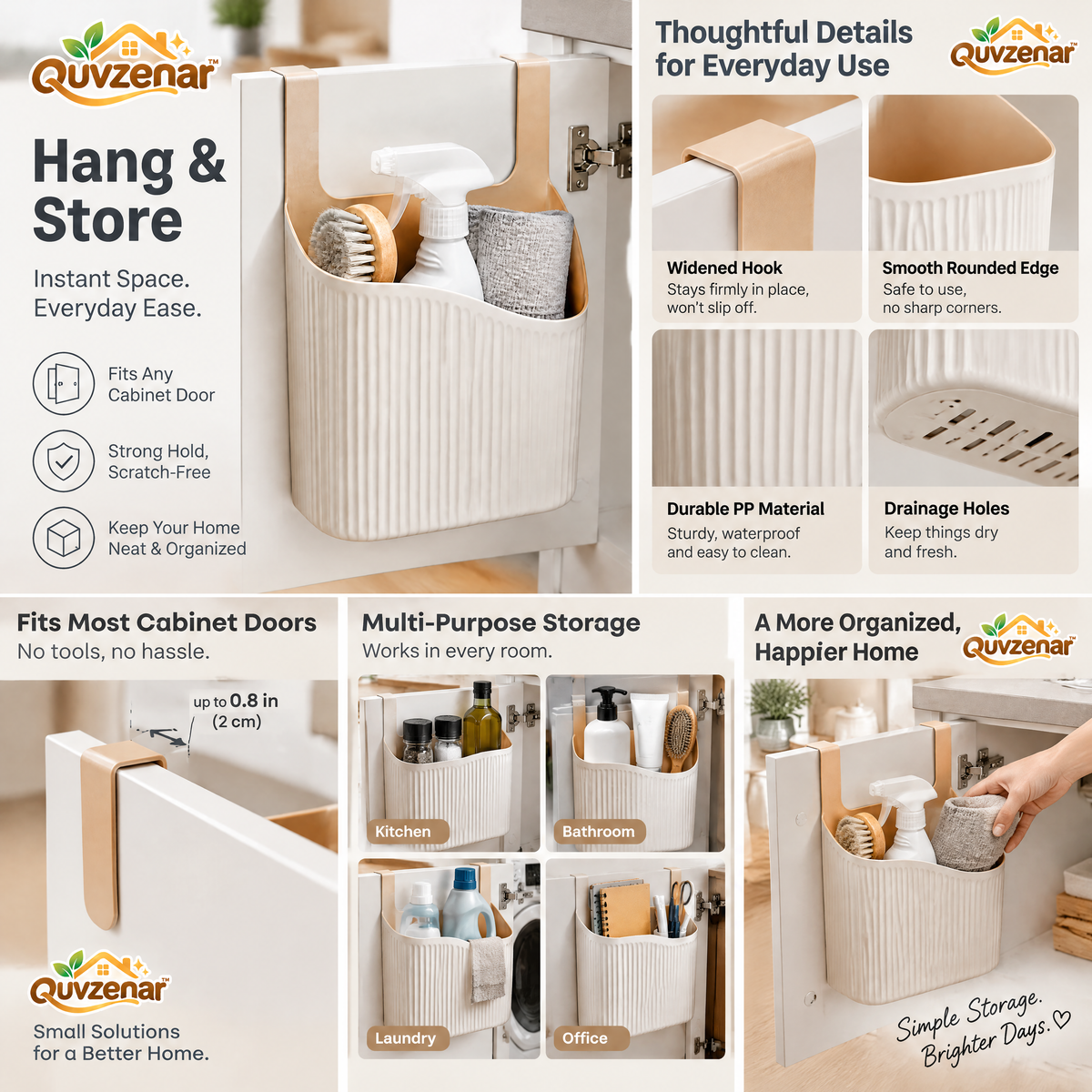 𝒒𝒖𝒗𝒛𝒆𝒏𝒂𝒓™ Over-Door Hanging Storage Caddy — view 4