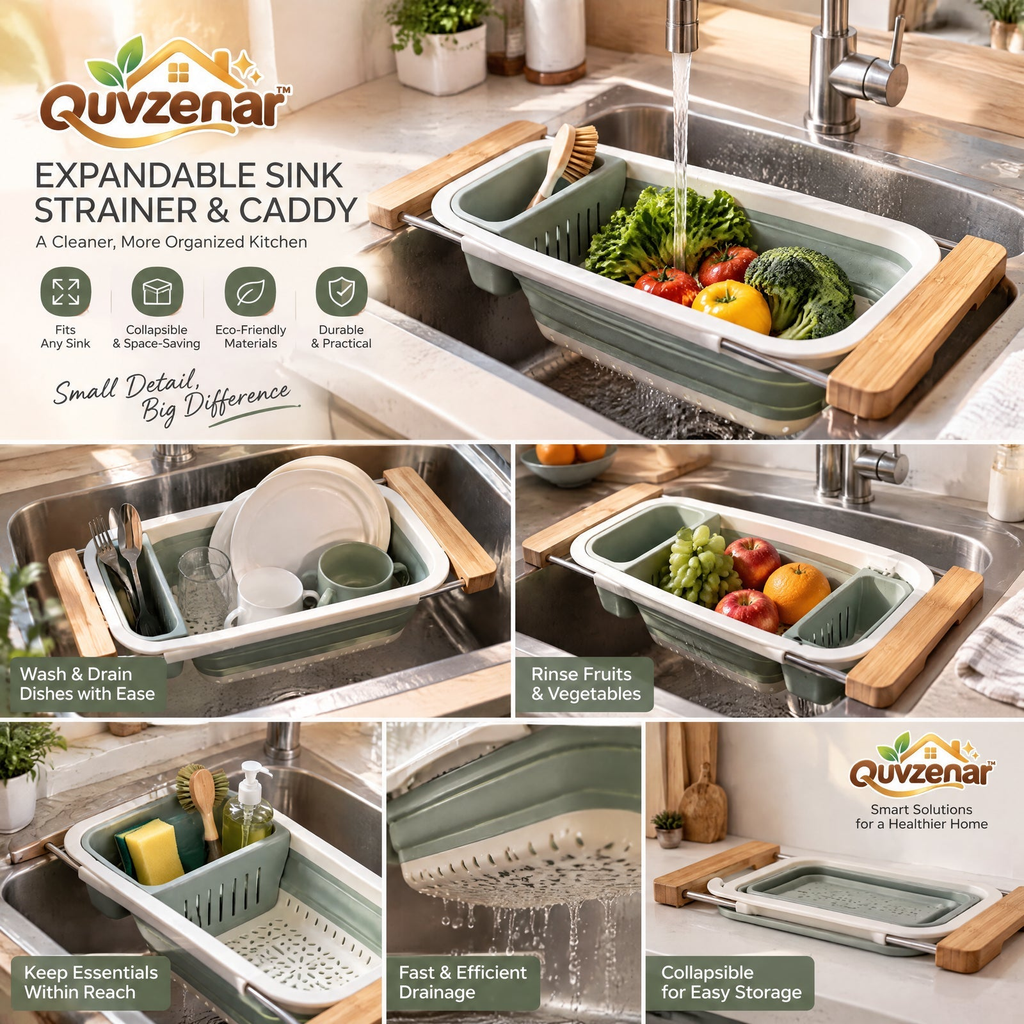 𝒒𝒖𝒗𝒛𝒆𝒏𝒂𝒓™ Expandable Sink Strainer & Caddy — view 2