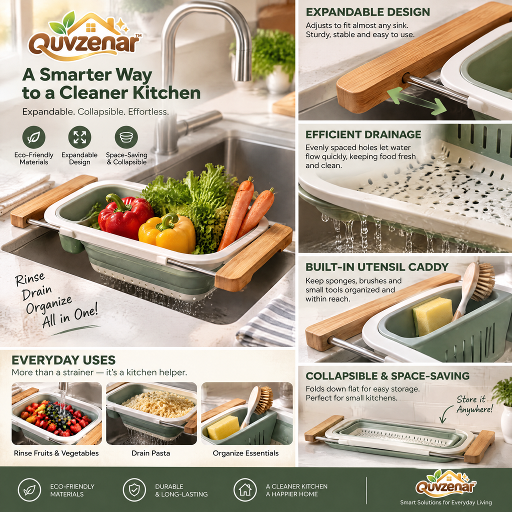 𝒒𝒖𝒗𝒛𝒆𝒏𝒂𝒓™ Expandable Sink Strainer & Caddy — view 4