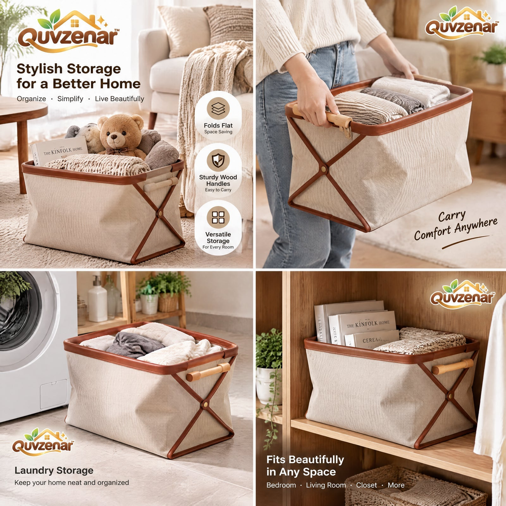 𝒒𝒖𝒗𝒛𝒆𝒏𝒂𝒓™ Geometric Collapsible Storage Basket — view 2
