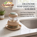𝒒𝒖𝒗𝒛𝒆𝒏𝒂𝒓™ Ergonomic Soap-Dispensing Dish Scrubber — view 1