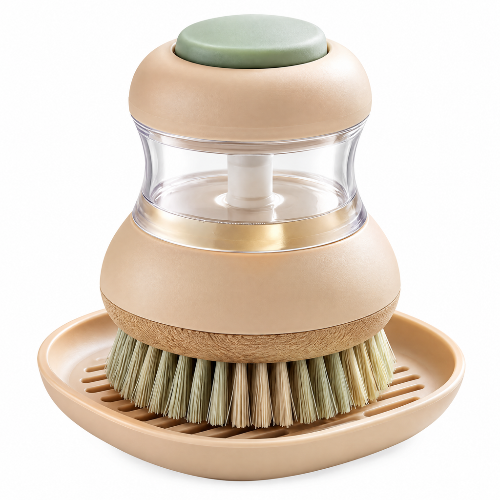 𝒒𝒖𝒗𝒛𝒆𝒏𝒂𝒓™ Ergonomic Soap-Dispensing Dish Scrubber — view 5