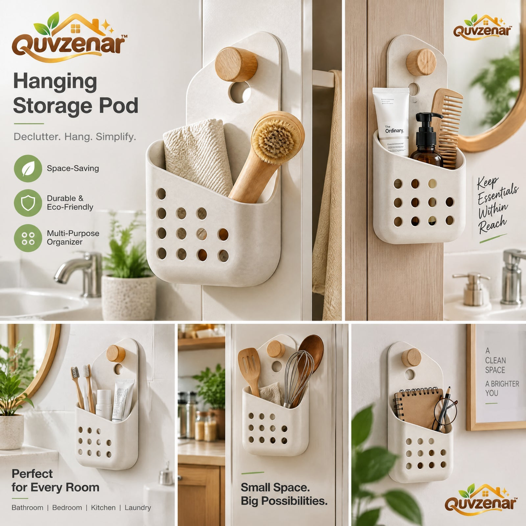 𝒒𝒖𝒗𝒛𝒆𝒏𝒂𝒓™ Hanging Storage Pod with Ventilated Basket — view 2