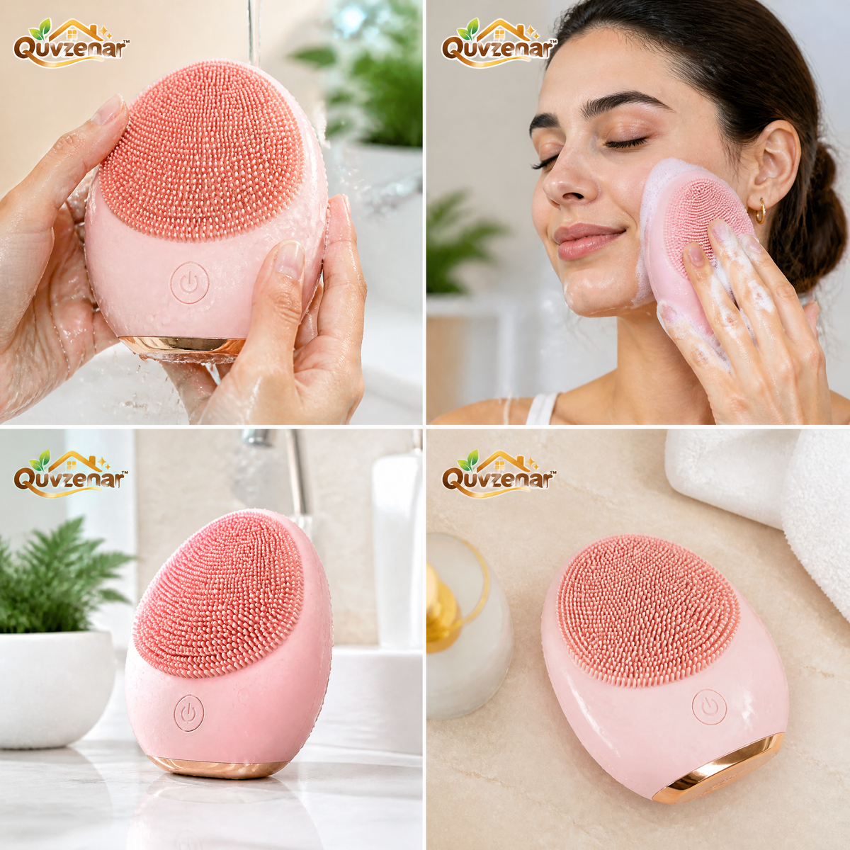 𝒒𝒖𝒗𝒛𝒆𝒏𝒂𝒓™ Compact Facial Cleansing Brush — view 2