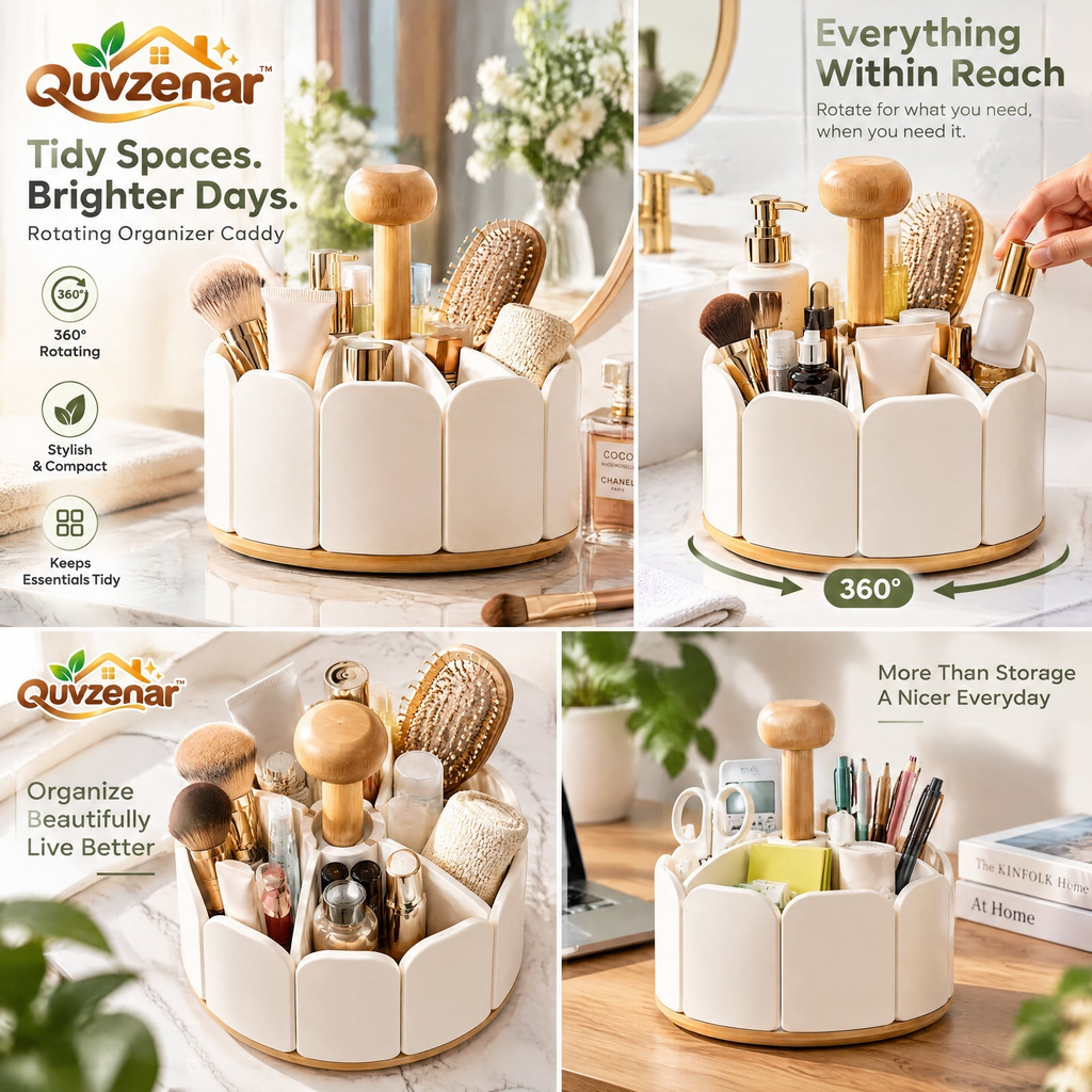 𝒒𝒖𝒗𝒛𝒆𝒏𝒂𝒓™ Rotating Countertop Organizer Caddy — view 2