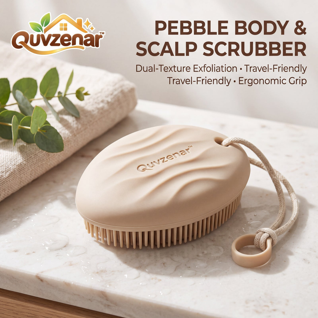𝒒𝒖𝒗𝒛𝒆𝒏𝒂𝒓™ Pebble Body & Scalp Scrubber — view 2
