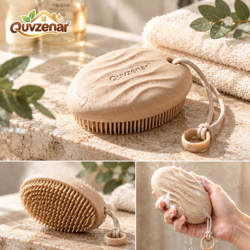 𝒒𝒖𝒗𝒛𝒆𝒏𝒂𝒓™ Pebble Body & Scalp Scrubber — view 3