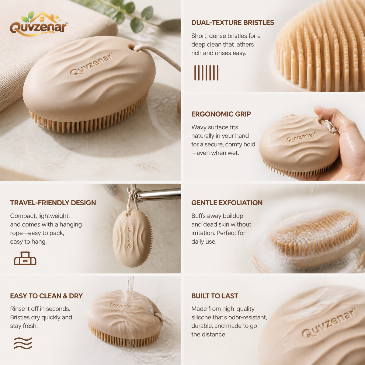 𝒒𝒖𝒗𝒛𝒆𝒏𝒂𝒓™ Pebble Body & Scalp Scrubber — view 4