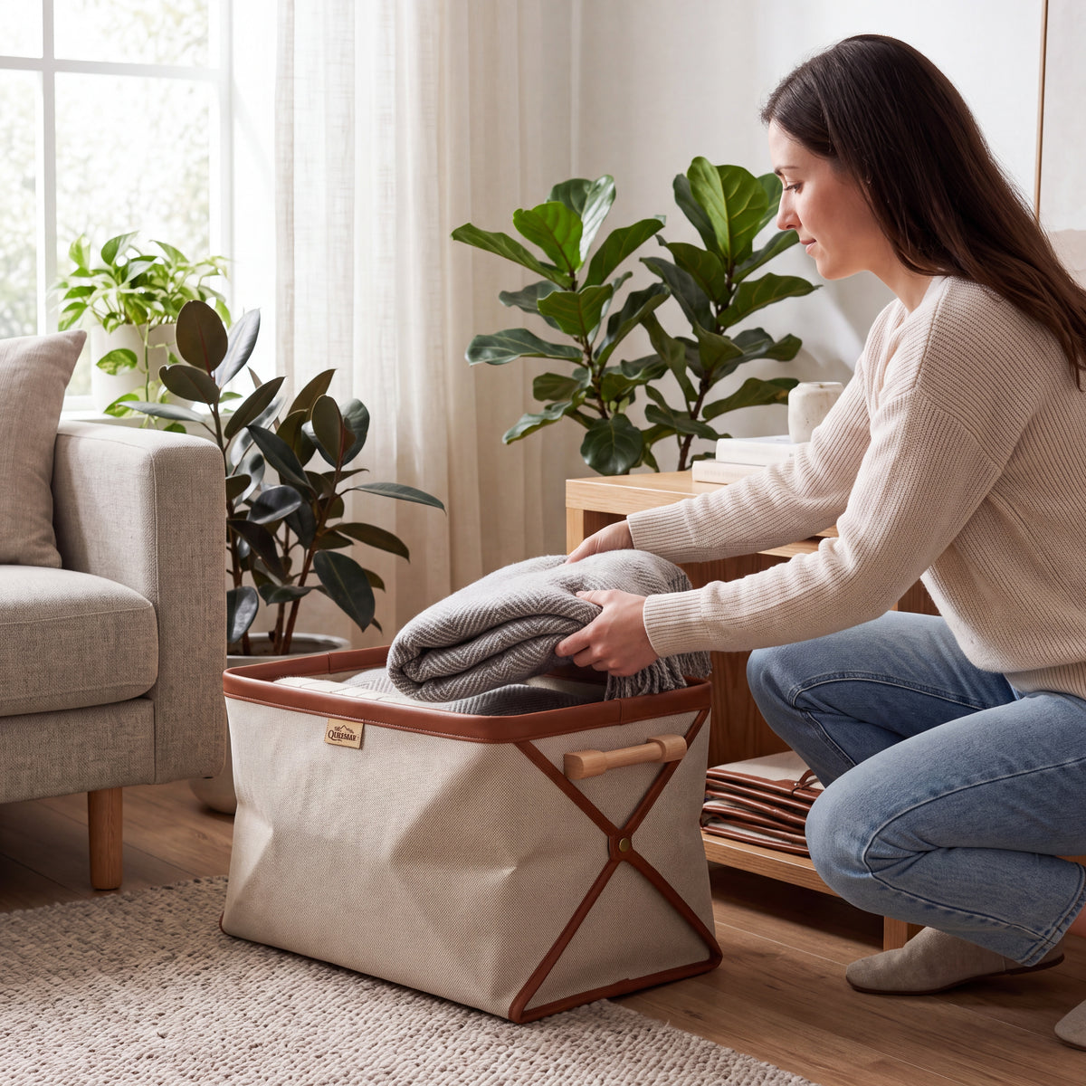 𝒒𝒖𝒗𝒛𝒆𝒏𝒂𝒓™ Geometric Collapsible Storage Basket — view 3